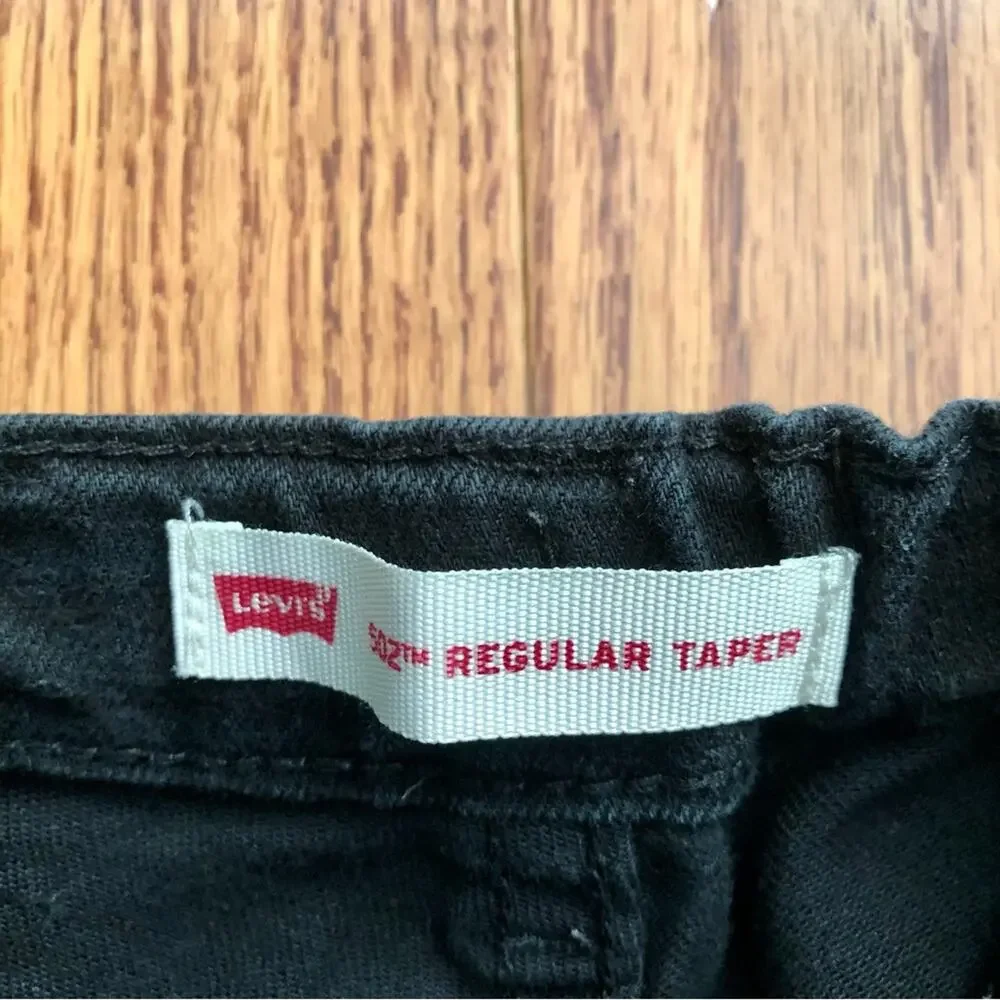 Levis 502 Regular Taper Leg Black Denim Jeans Little Boy’s Size 5